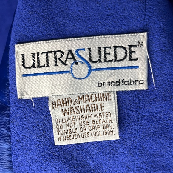 Vintage Lilli Ann Ultrasuede Blazer Royal Blue Sz L 💙 - Picture 6 of 6